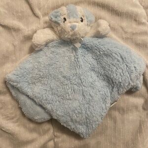 Blankets & Beyond Puppy Dog Blue White Plush Baby Security Blanket Lovey